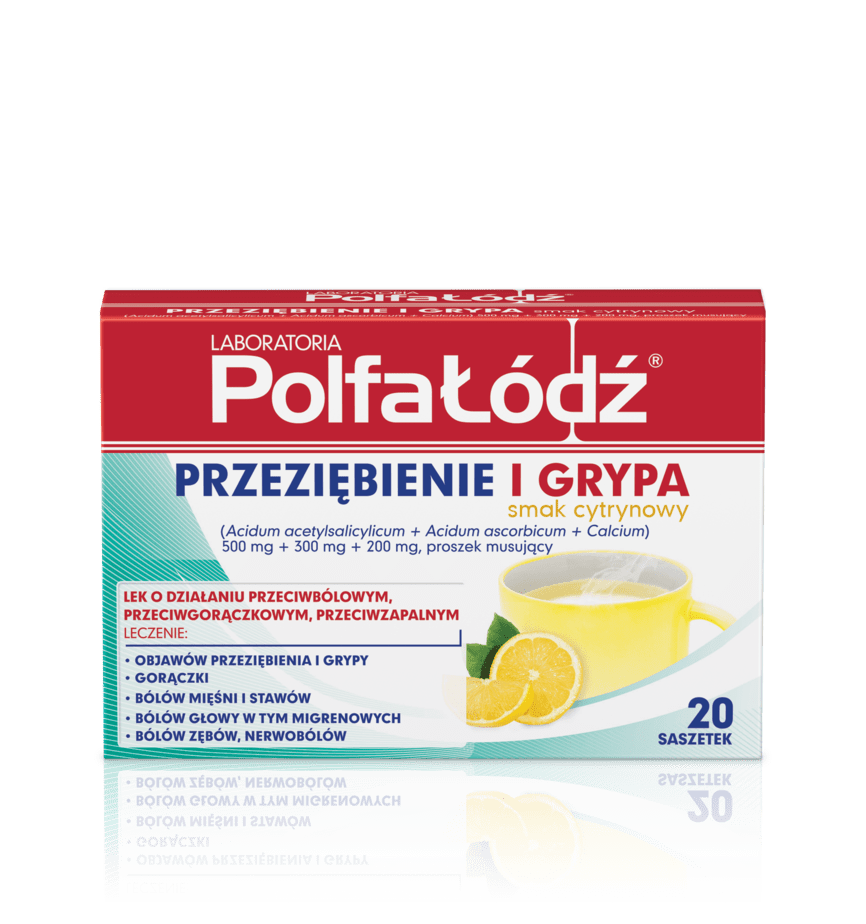 PRZEZIĘBIENIE I GRYPA smak cytrynowy, 500 mg + 300 mg + 200 mg, proszek musujący