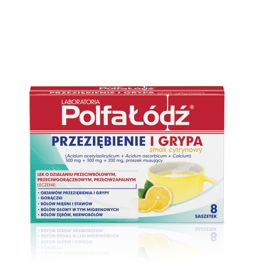 PRZEZIĘBIENIE I GRYPA smak cytrynowy, 500 mg + 300 mg + 200 mg, proszek musujący