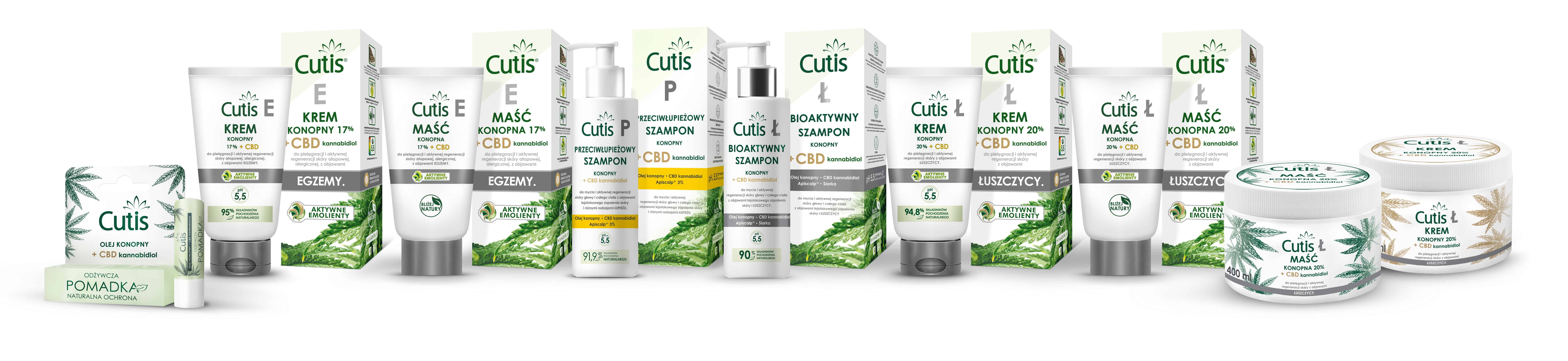 CUTIS – BIOAKTYWNE EMOLIENTY na bazie OLEJU KONOPNEGO + CBD kannabidiol