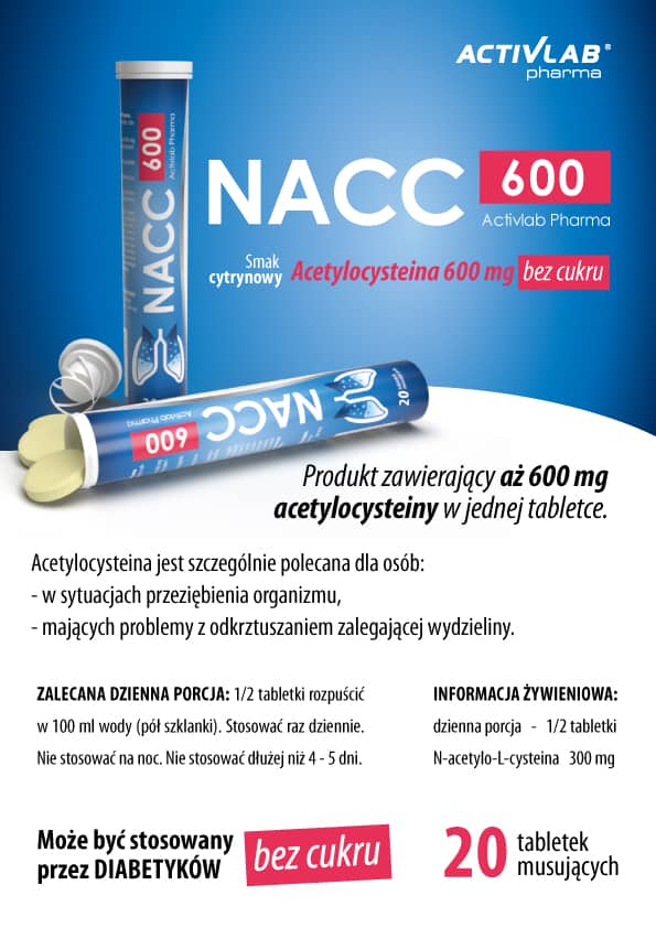 NACC 600 mg, 20 tabletek musujących